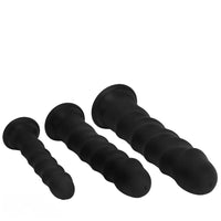 6.69in 8.46in 9.84in Black Mushroom Head Silicone Soft Dildo For Love