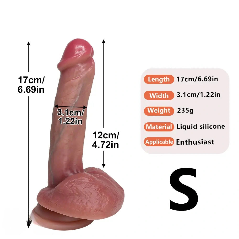 6.69in 8.46in Lifelike Strap on Silicone Soft Dildo Real Natural Touch Cock Dildo