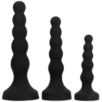 6.69in 8.66in 10.23in Black Silicone Soft Large Anal Plug/Bead Dildo