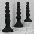 6.69in 8.66in 10.23in Black Silicone Soft Large Anal Plug/Bead Dildo