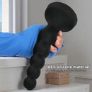 6.69in 8.66in 10.23in Black Silicone Soft Large Anal Plug/Bead Dildo