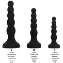 6.69in 8.66in 10.23in Black Silicone Soft Large Anal Plug/Bead Dildo