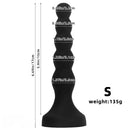 6.69in 8.66in 10.23in Black Silicone Soft Large Anal Plug/Bead Dildo
