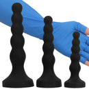 6.69in 8.66in 10.23in Black Silicone Soft Large Anal Plug/Bead Dildo
