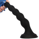 6.69in 8.66in 10.23in Black Silicone Soft Large Anal Plug/Bead Dildo