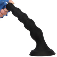 6.69in 8.66in 10.23in Black Silicone Soft Large Anal Plug/Bead Dildo