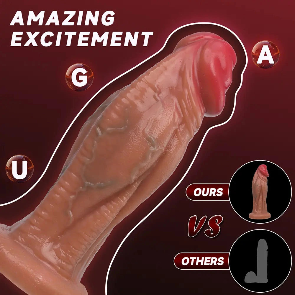 6.69in 8.66in 10.24in 11.42in 12.99in Thick Glans Real Veins Silicone Big Dildo