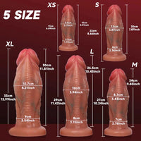 6.69in 8.66in 10.24in 11.42in 12.99in Thick Glans Real Veins Silicone Big Dildo