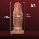 6.69in 8.66in 10.24in 11.42in 12.99in Thick Glans Real Veins Silicone Big Dildo
