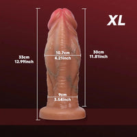 6.69in 8.66in 10.24in 11.42in 12.99in Thick Glans Real Veins Silicone Big Dildo