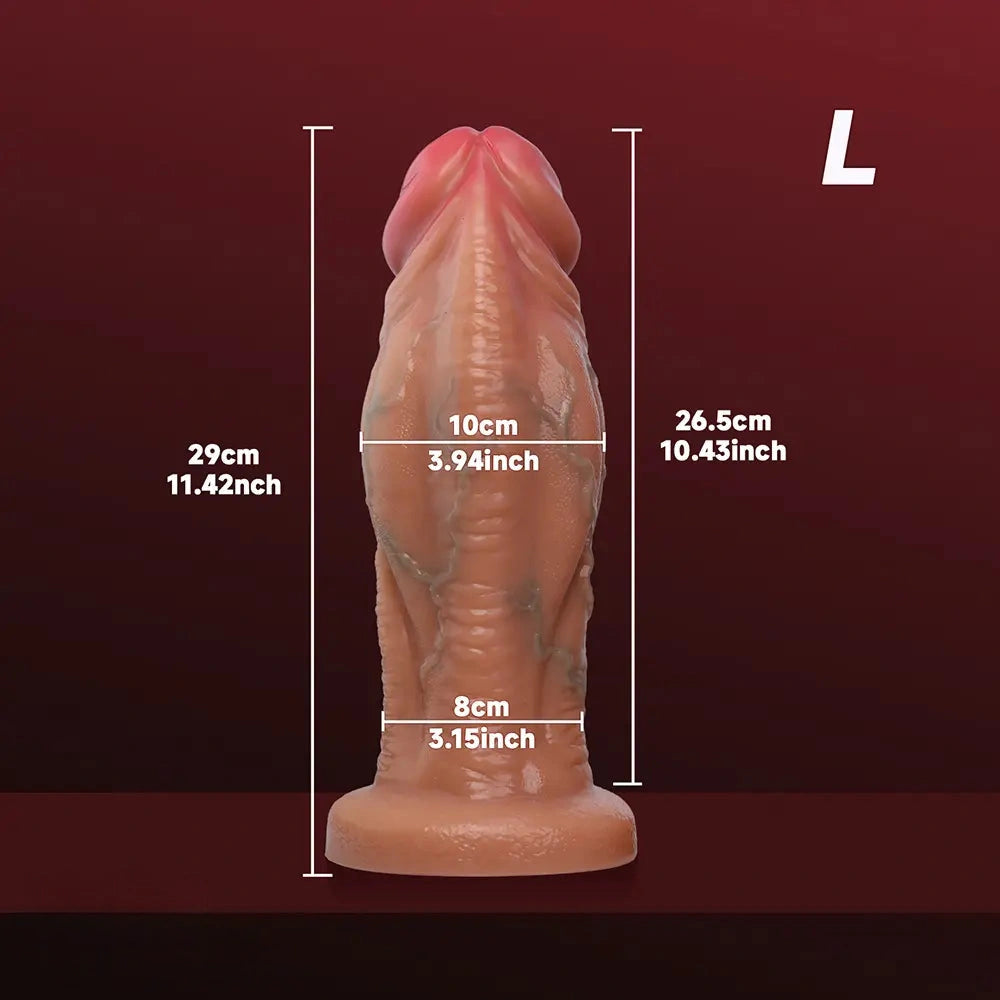 6.69in 8.66in 10.24in 11.42in 12.99in Thick Glans Real Veins Silicone Big Dildo