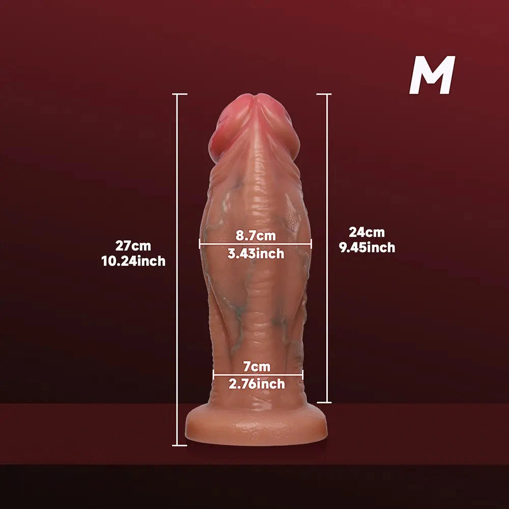 6.69in 8.66in 10.24in 11.42in 12.99in Thick Glans Real Veins Silicone Big Dildo