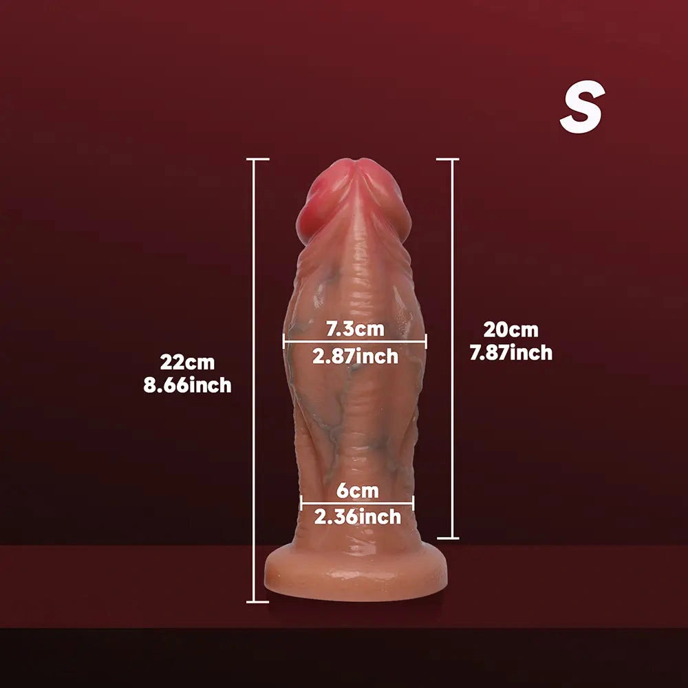 6.69in 8.66in 10.24in 11.42in 12.99in Thick Glans Real Veins Silicone Big Dildo