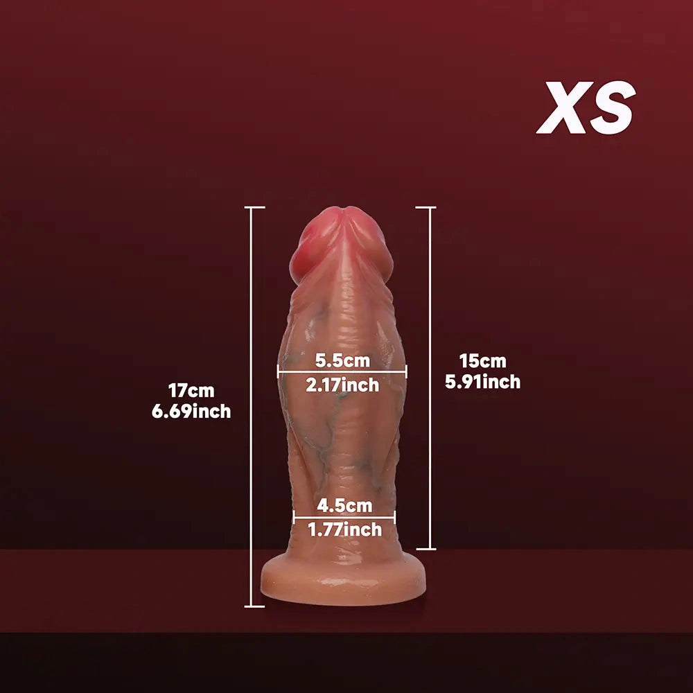 6.69in 8.66in 10.24in 11.42in 12.99in Thick Glans Real Veins Silicone Big Dildo