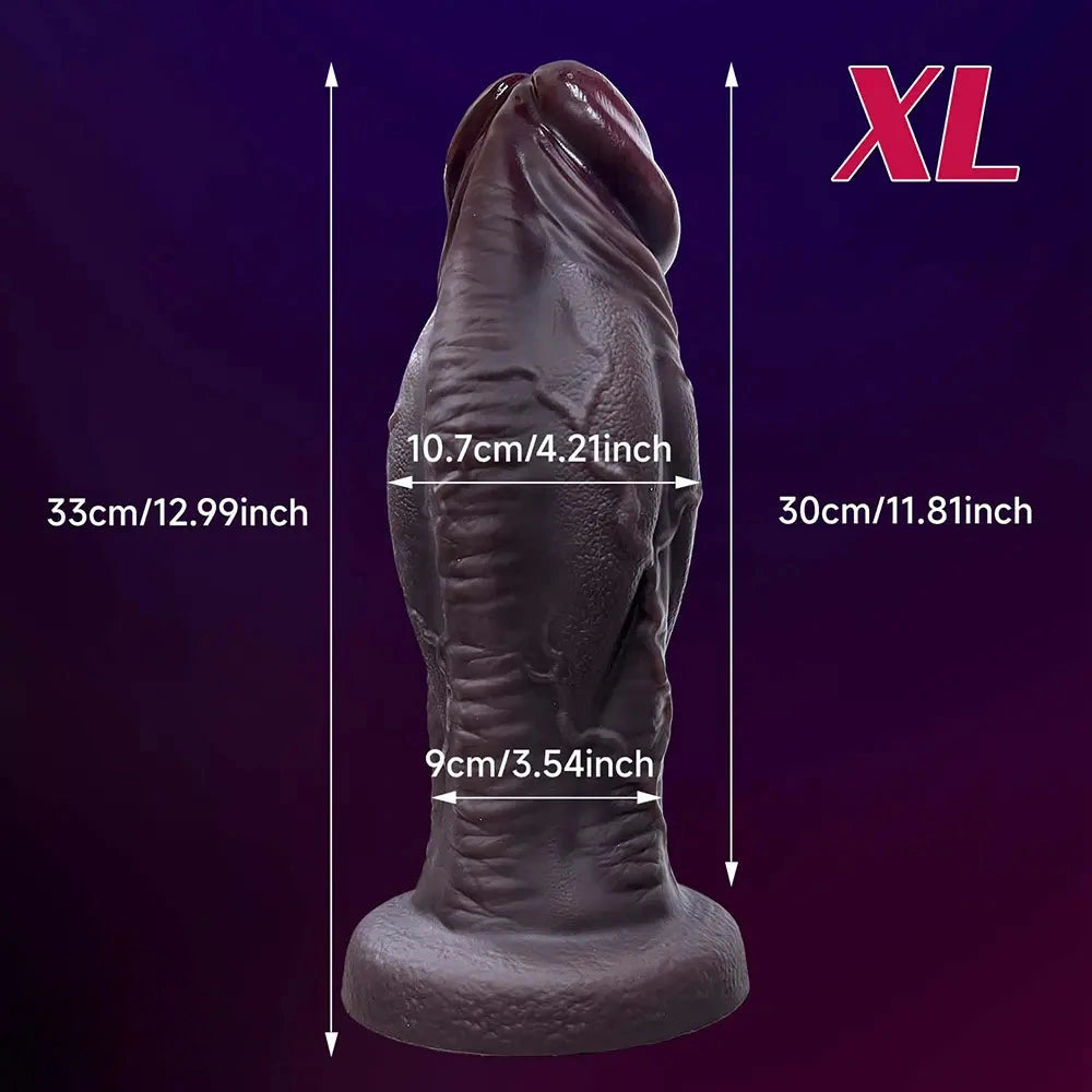 6.69in 8.66in 10.24in 11.42in 12.99in Thick Glans Real Veins Silicone Big Dildo