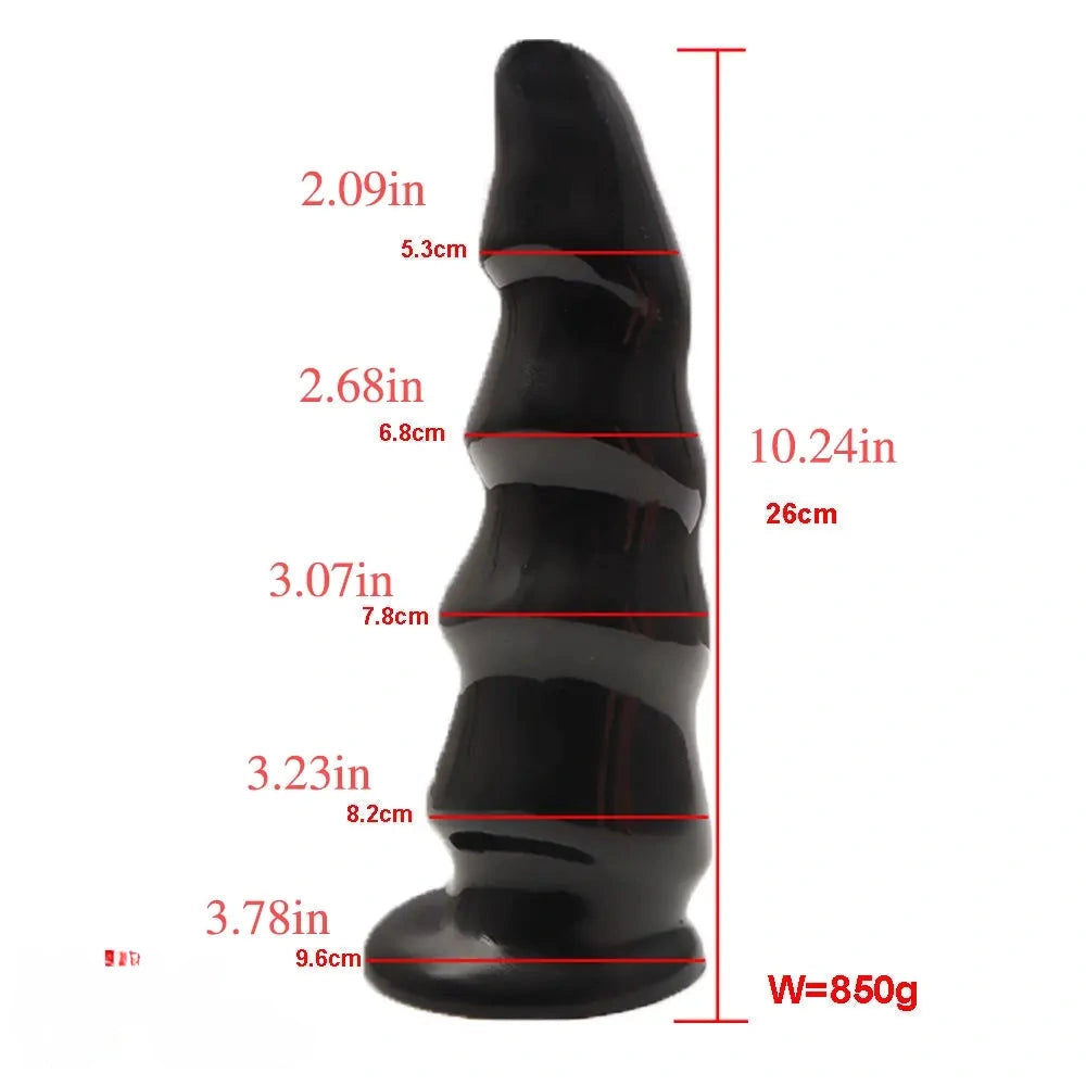 6.69in 8.66in 10.24in Exotic Wavy Anal Big PVC Dildo Butt Plug