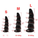 6.69in 8.66in 10.24in Exotic Wavy Anal Big PVC Dildo Butt Plug