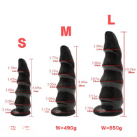 6.69in 8.66in 10.24in Exotic Wavy Anal Big PVC Dildo Butt Plug