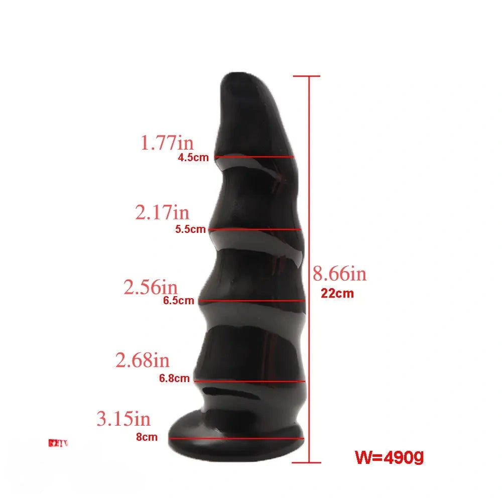 6.69in 8.66in 10.24in Exotic Wavy Anal Big PVC Dildo Butt Plug