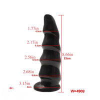 6.69in 8.66in 10.24in Exotic Wavy Anal Big PVC Dildo Butt Plug