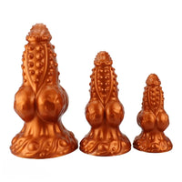 6.69in 8.66in 11.41in Spiked Tentacle Knot Silicone Big Granular Friction Dildo