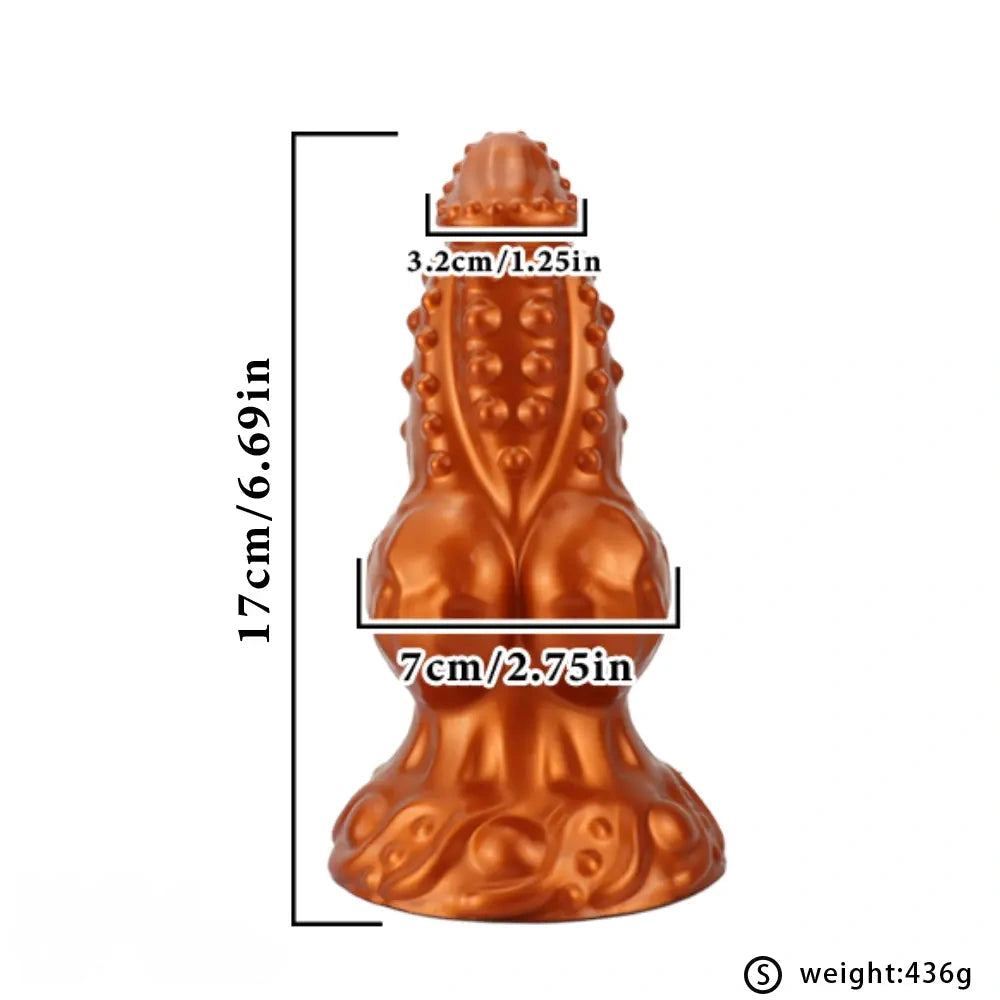 6.69in 8.66in 11.41in Spiked Tentacle Knot Silicone Big Granular Friction Dildo