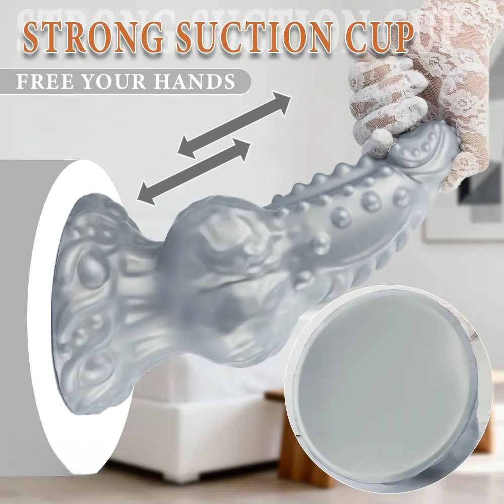 6.69in 8.66in 11.41in Spiked Tentacle Knot Silicone Big Granular Friction Dildo
