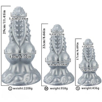 6.69in 8.66in 11.41in Spiked Tentacle Knot Silicone Big Granular Friction Dildo