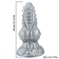 6.69in 8.66in 11.41in Spiked Tentacle Knot Silicone Big Granular Friction Dildo