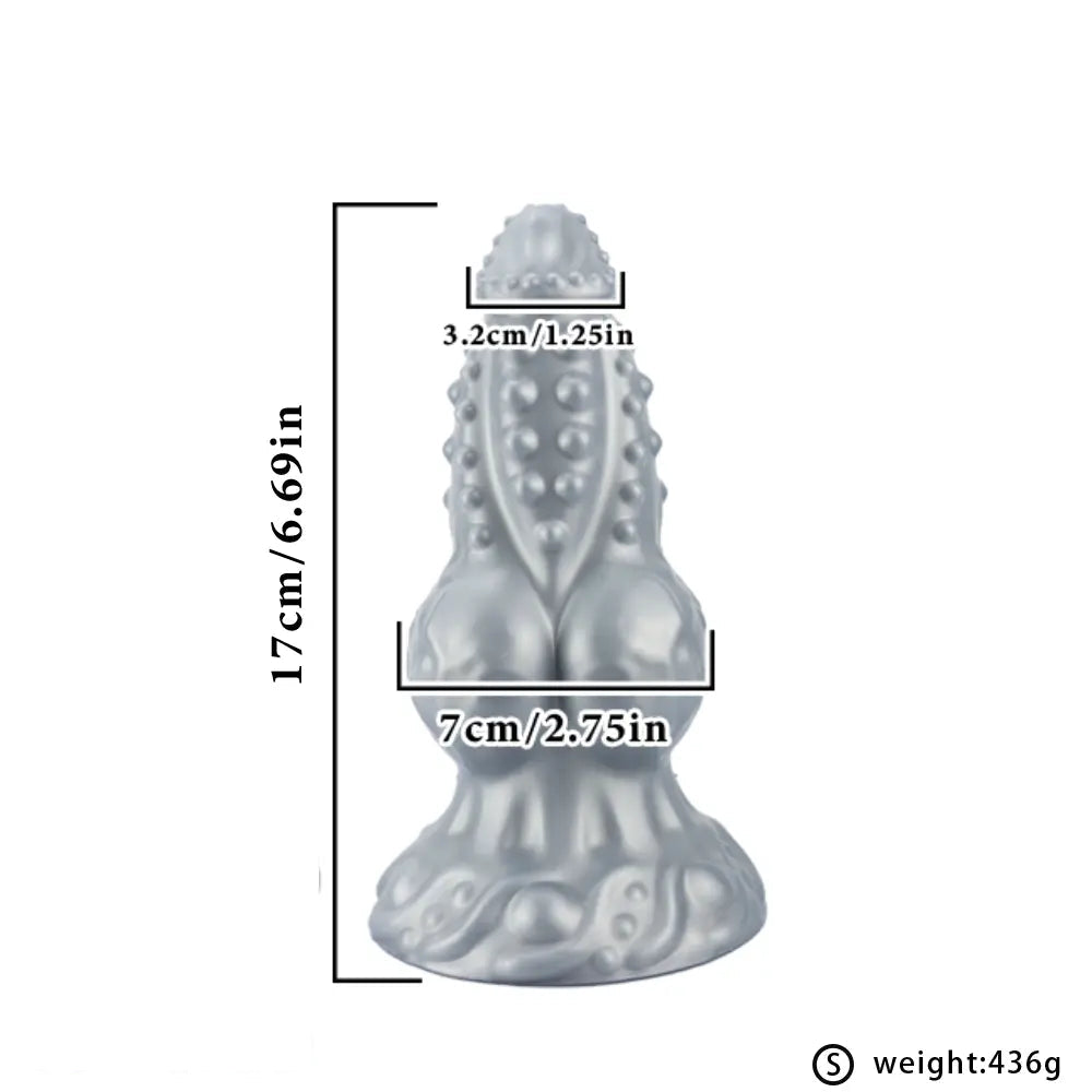 6.69in 8.66in 11.41in Spiked Tentacle Knot Silicone Big Granular Friction Dildo