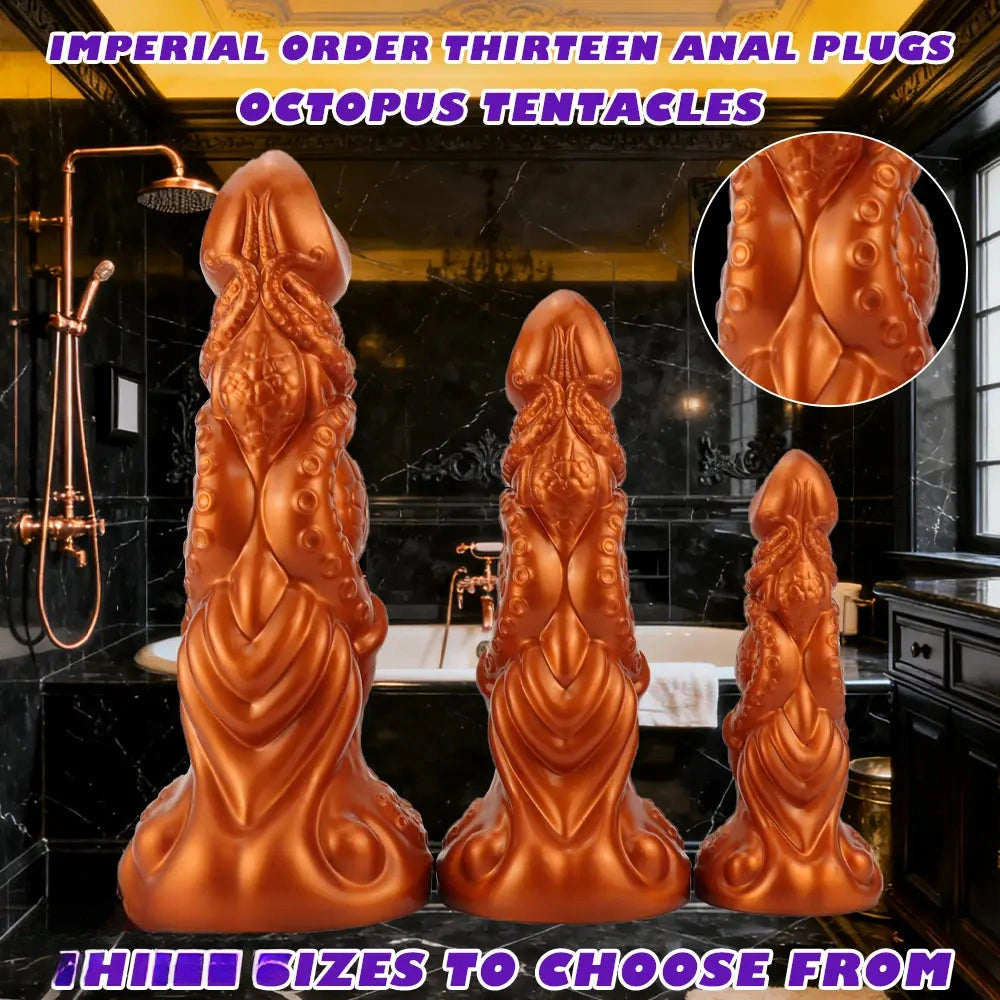6.69in 9.05in 11.02in Dragon Tentacle Monster Silicone Butt Plug Cock Dildo
