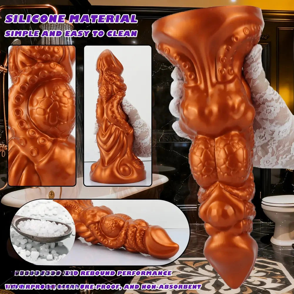 6.69in 9.05in 11.02in Dragon Tentacle Monster Silicone Butt Plug Cock Dildo