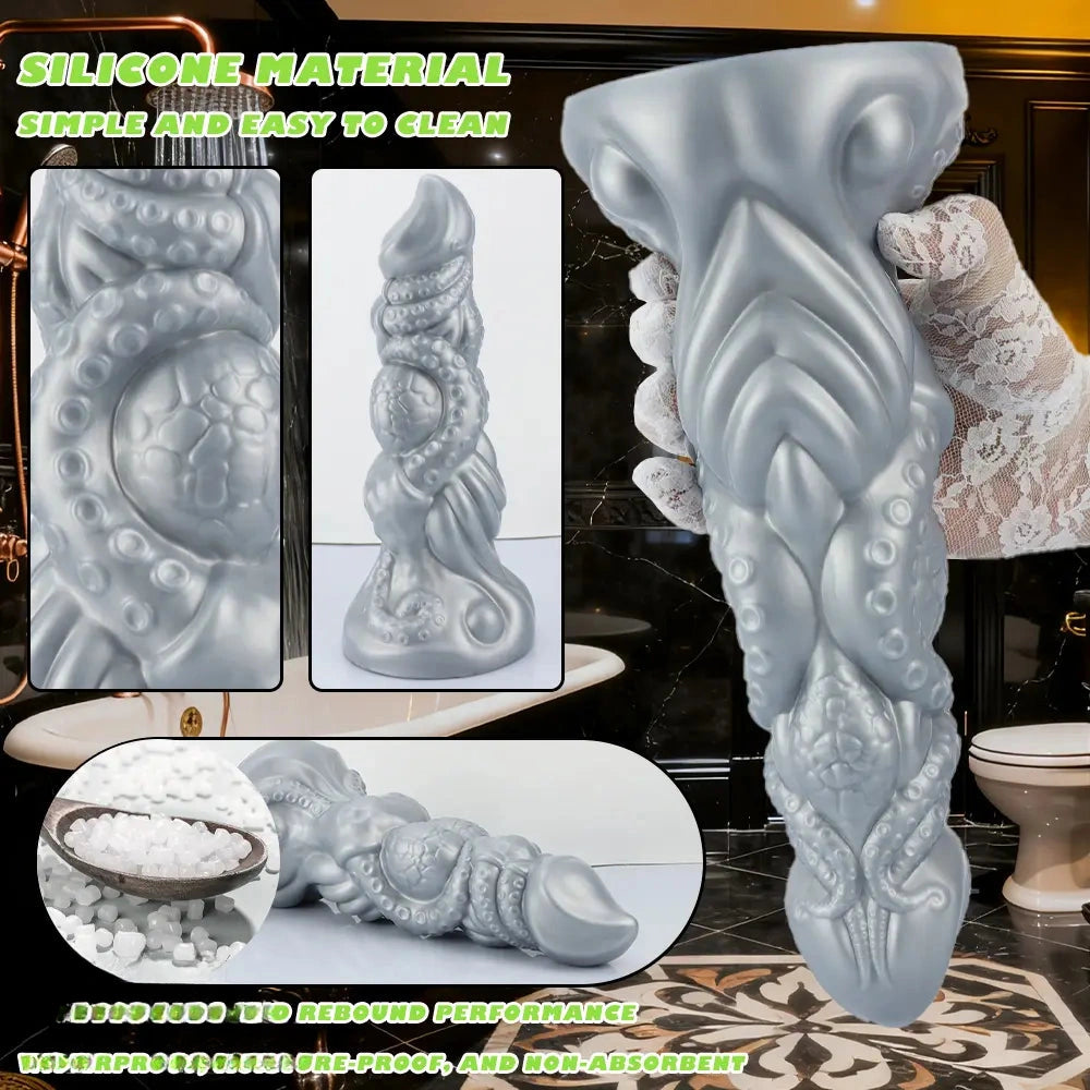 6.69in 9.05in 11.02in Dragon Tentacle Monster Silicone Butt Plug Cock Dildo