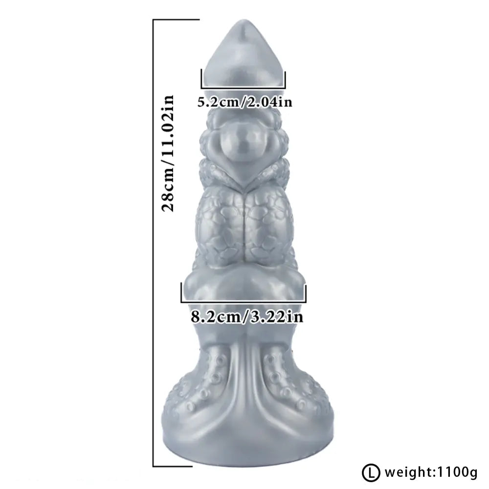 6.69in 9.05in 11.02in Dragon Tentacle Monster Silicone Butt Plug Cock Dildo
