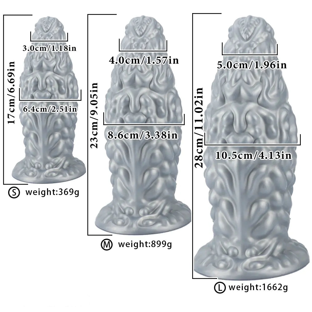6.69in 9.05in 11.02in Fantasy Big Thick Butt Plug Dildo For Prostate Massage