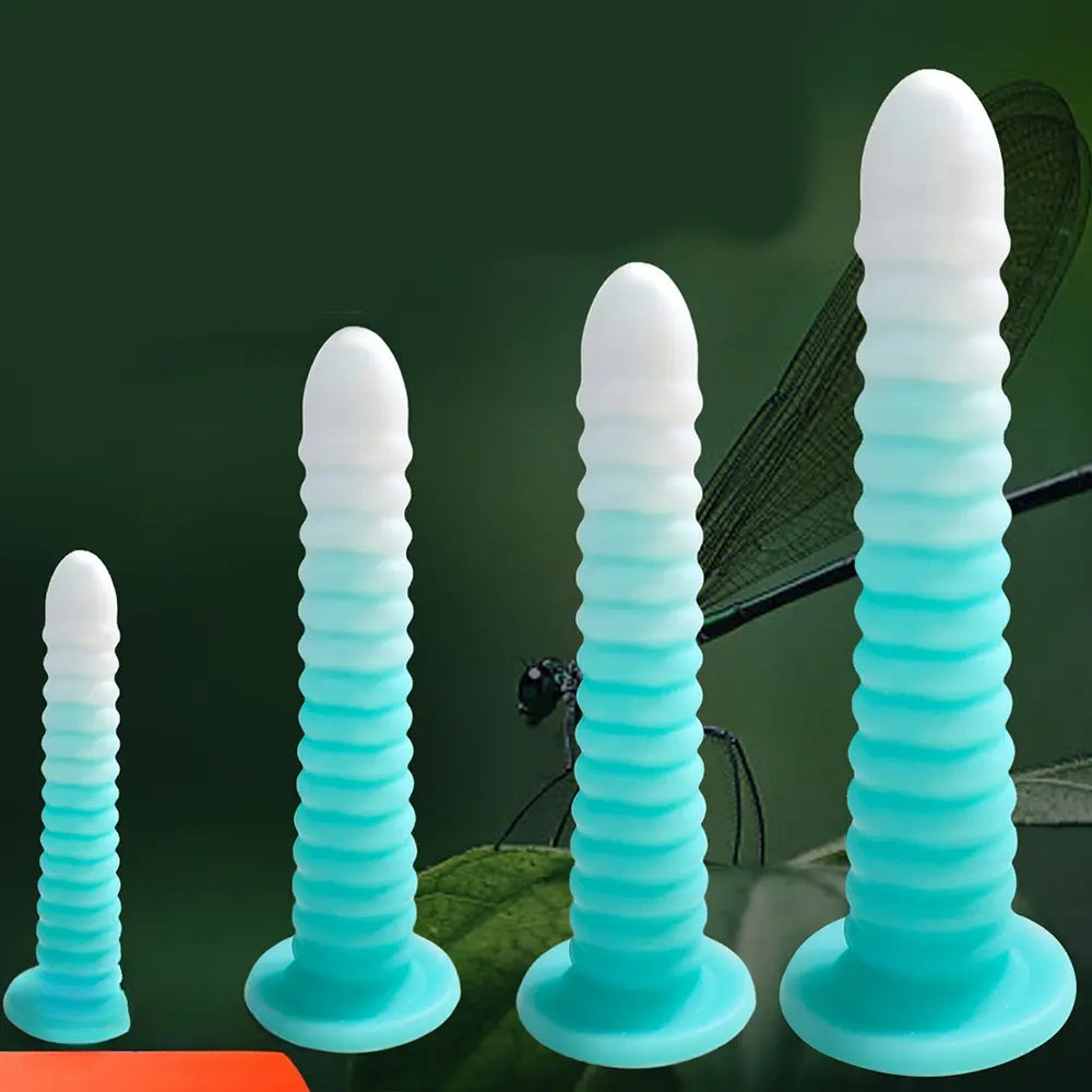 6.69in 9.05in 11in 13.1in Big Silicone Luminous Butt Plug Dildo For Women