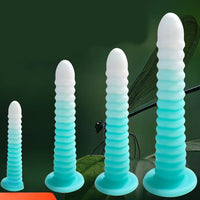 6.69in 9.05in 11in 13.1in Big Silicone Luminous Butt Plug Dildo For Women