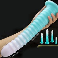 6.69in 9.05in 11in 13.1in Big Silicone Luminous Butt Plug Dildo For Women