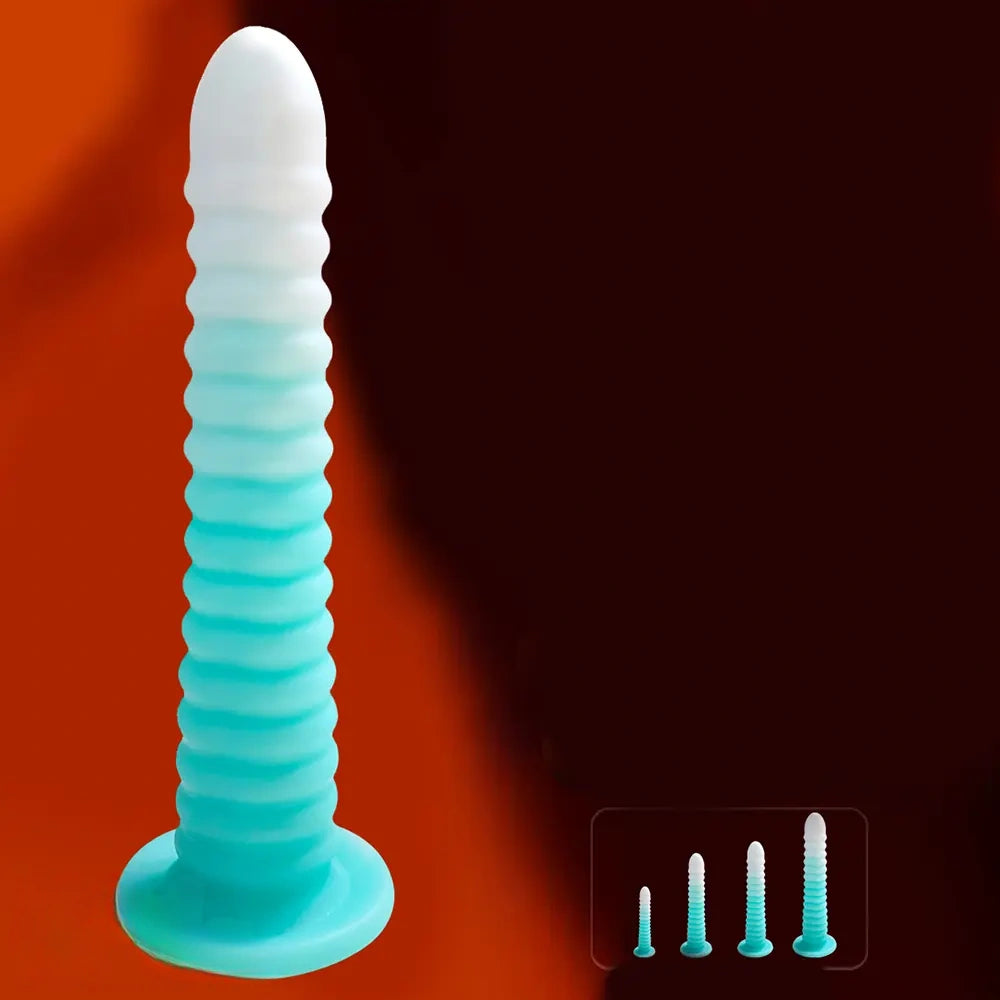 6.69in 9.05in 11in 13.1in Big Silicone Luminous Butt Plug Dildo For Women