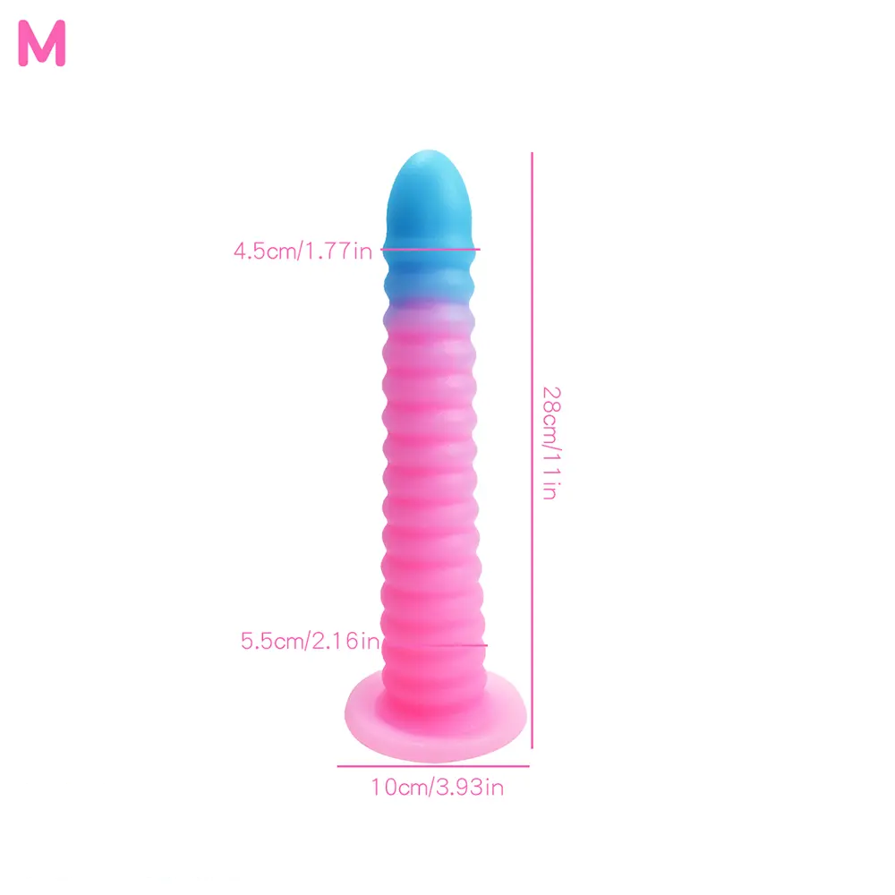 6.69in 9.05in 11in 13.1in Big Silicone Luminous Butt Plug Dildo For Women