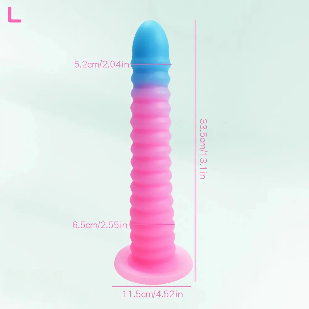 6.69in 9.05in 11in 13.1in Big Silicone Luminous Butt Plug Dildo For Women