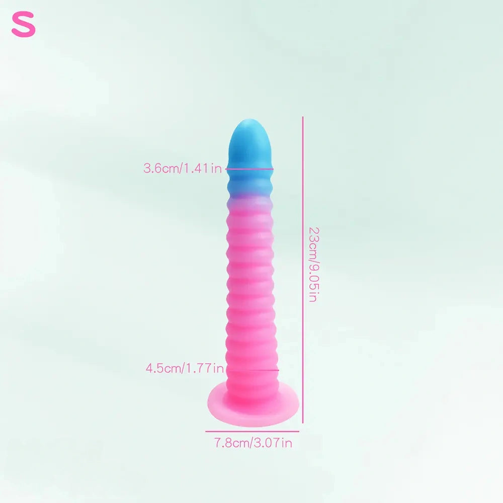 6.69in 9.05in 11in 13.1in Big Silicone Luminous Butt Plug Dildo For Women