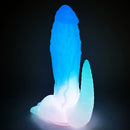 6.69in 9.44in Dinosaur Uncut Silicone Soft Luminous Dildo With Tail