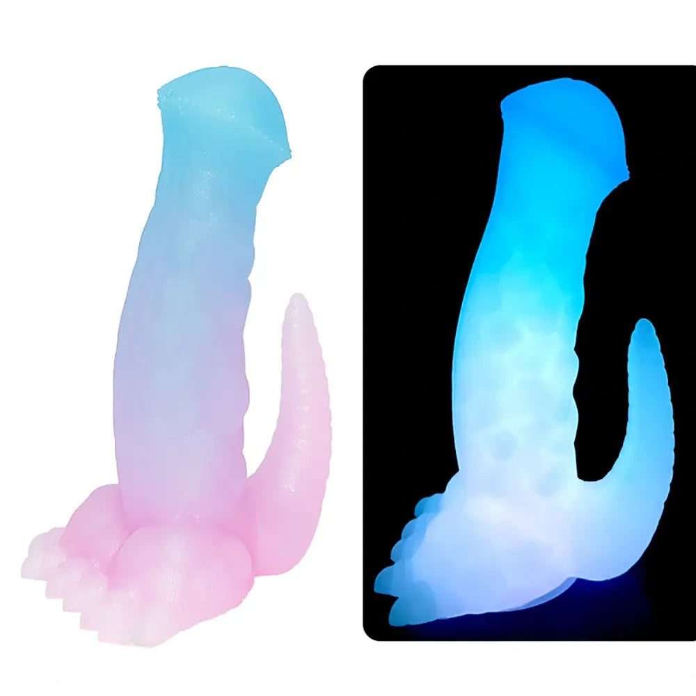 6.69in 9.44in Horse Dinosaur Luminous Monster Soft Dildo For Women