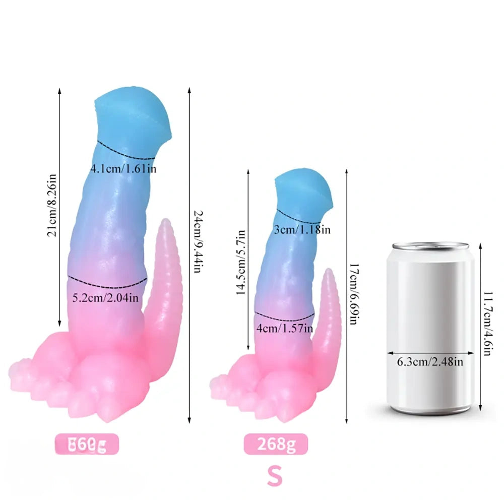 6.69in 9.44in Horse Dinosaur Luminous Monster Soft Dildo For Women