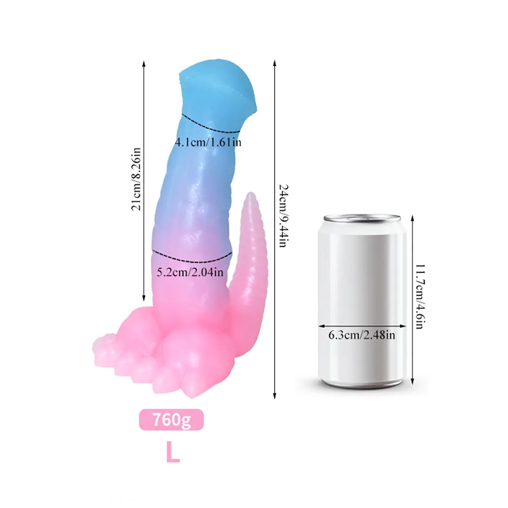 6.69in 9.44in Horse Dinosaur Luminous Monster Soft Dildo For Women