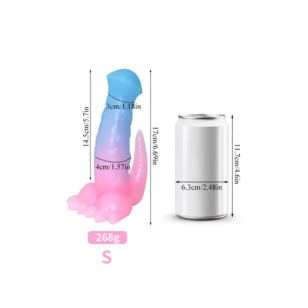 6.69in 9.44in Horse Dinosaur Luminous Monster Soft Dildo For Women