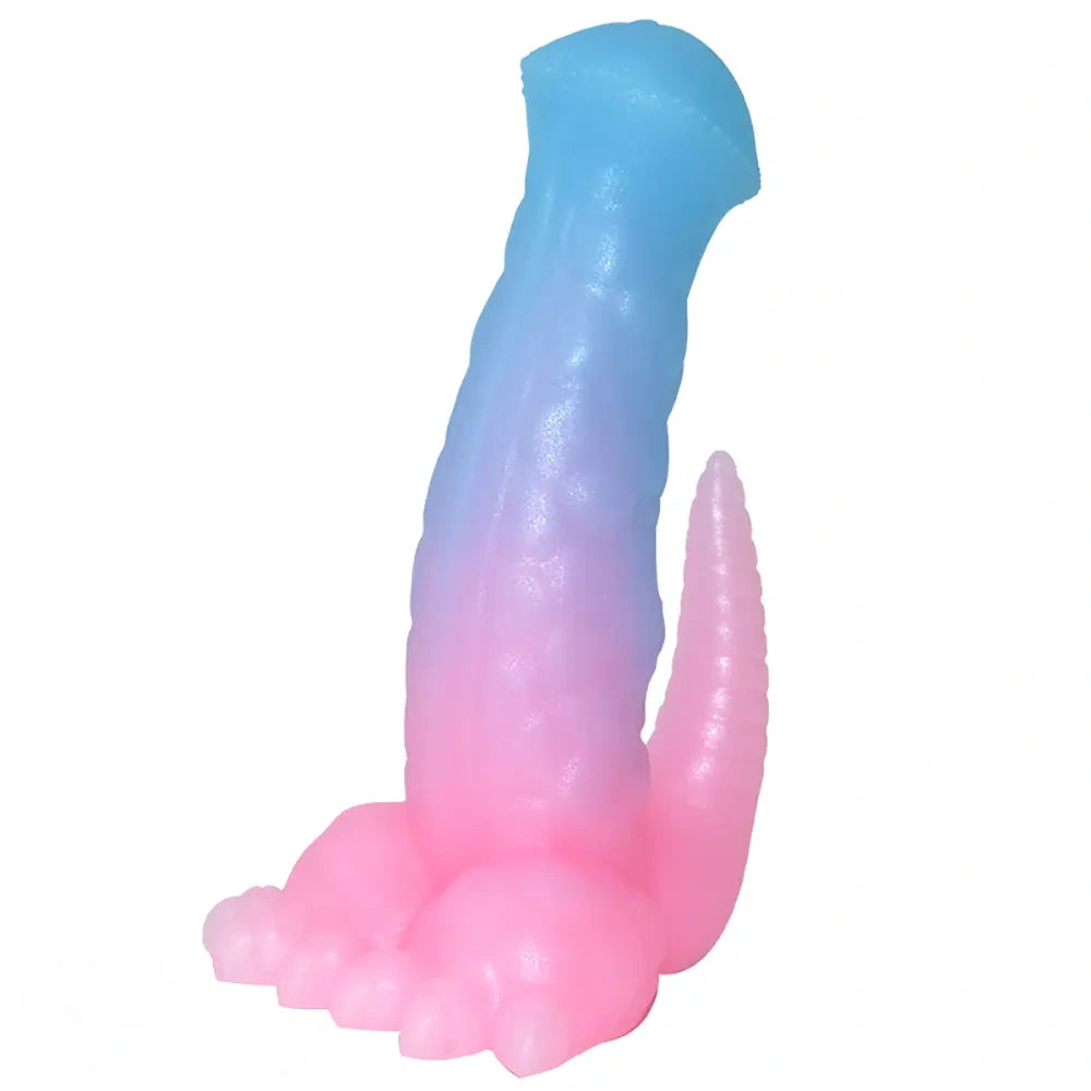 6.69in 9.44in Horse Dinosaur Luminous Monster Soft Dildo For Women