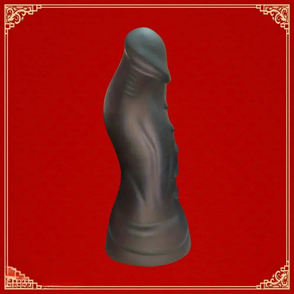6.69in Black Liquid Silicone Realistic Spiked Dildo For Female Masturbation