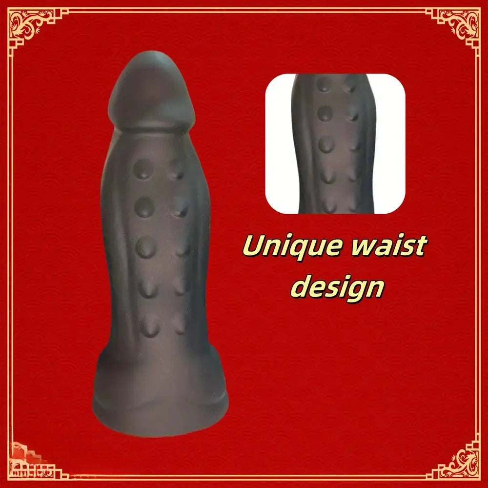 6.69in Black Liquid Silicone Realistic Spiked Dildo For Female Masturbation